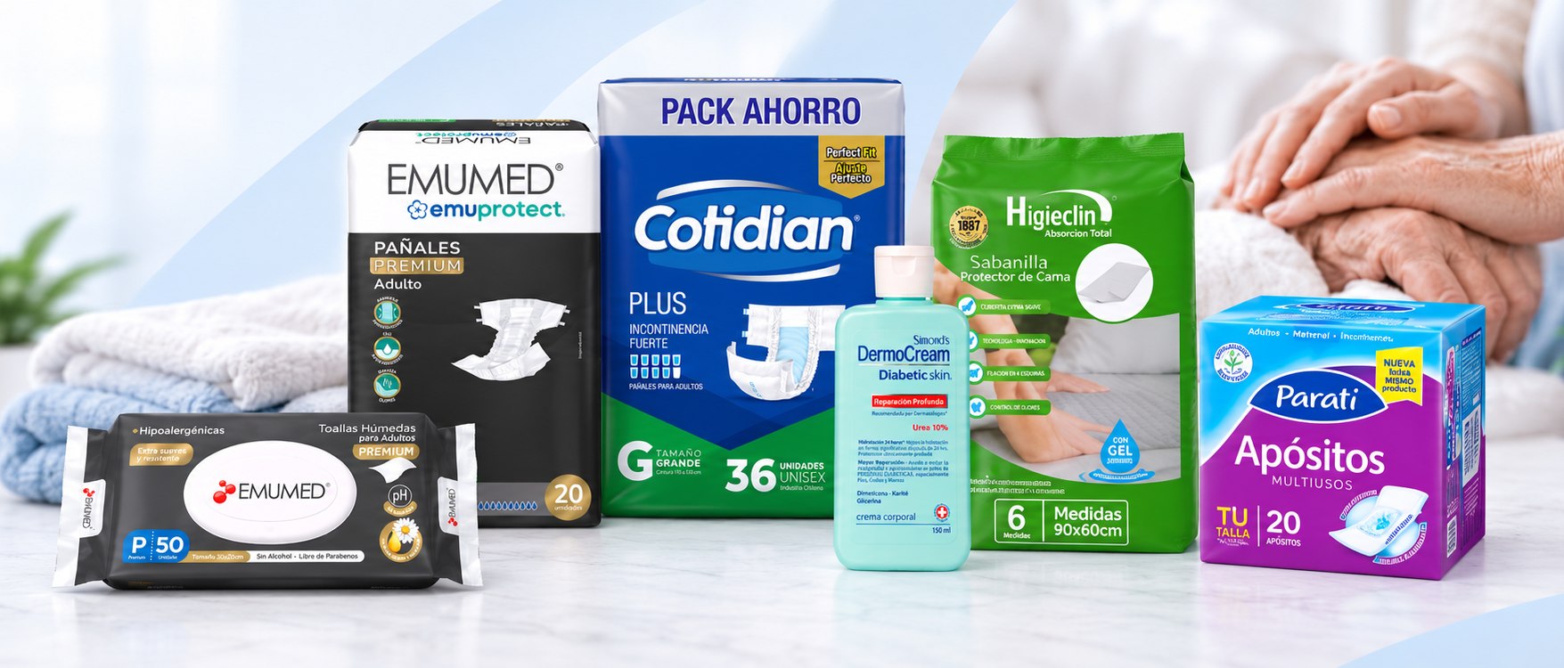 Pañales y productos para el cuidado del adulto mayor