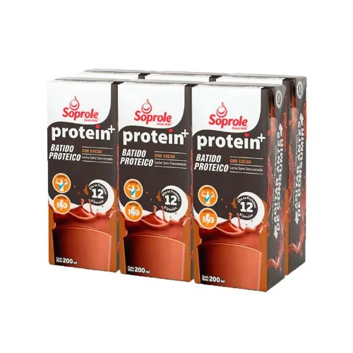 Soprole Leche Chocolate Protein C/Bombilla 200 ml x 6 uni